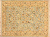 handmade Transitional Design Blue Ivory Hand Knotted RECTANGLE 100% WOOL area rug 3x5